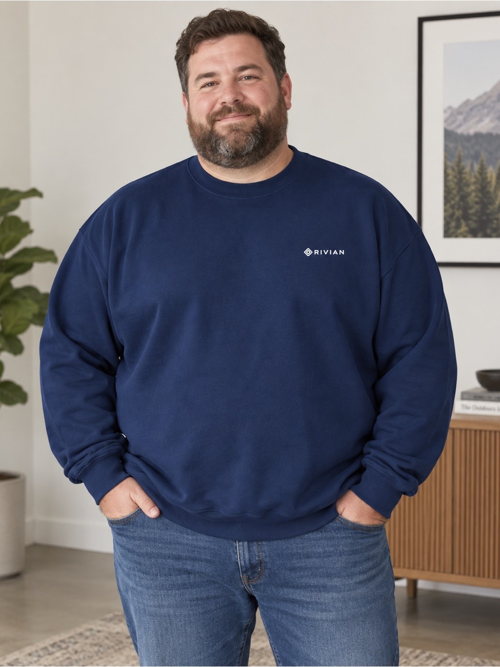 Rivian Men's Navy Crewneck Sweatshirt 3XL